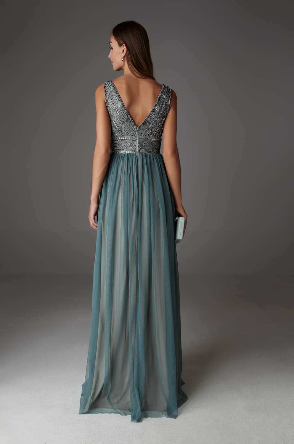 MAR MAXI CONTRAST TEAL-NUDE